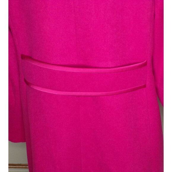 🆕KATE SPADE Satin Trim Stand Collar Wool Blend Coat Pink Medium 8-10 - Picture 8 of 10